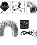 Fume Extractor Fan For Soldering, USB Adjustable Smoke Absorber with 6m Pipe Kit shown with duct and control unit.