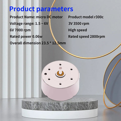 10 Pack Tiny Micro DC Motors R300C 25mm Small DC Motor 1.5V 3V 6V 1730 RPM With Wire for DIY Toys Wind Turbine Generators Maker