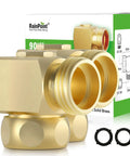 90 Degree Hose Elbow With 360 Degree Swivel, Three Quarter Inch GHT Garden Hose Connector And Adapter, Solid Brass Water Fittings For RV Outdoor Faucet Spigot, No-Fuss Easy Install, Durable All Brass 2 Pack