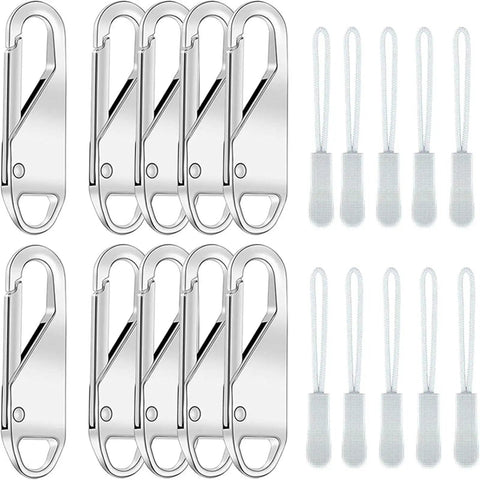 10 Piece Zipper Repair Kit With Durable Pull And Slider Replacement For Luggage And Backpack Easy Install For A Quick DIY Fix Smooth Gliding Zipper Heads For Suitcases White