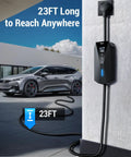 Portable Electric Car Charger For Level 1 And Level 2 EVs J1772 Compatible 23ft cable outdoor charging station setup