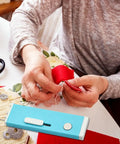 Automatic Needle Threader With Seam Unpicker For Home Sewing Machines Easy Threading Tool For Beginners And Novices No-Fuss Quick Threading Smooth Sewing Sessions Makes Needle Changes Fast And Simple., blue plastic automatic needle threader on sewing table