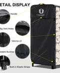 Detail view of 4Ft Firewood Rack Cover Made With 600D Heavy Duty Oxford, Waterproof, Windproof And Sunproof Outdoor Wood Rack Protector