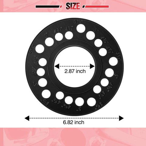 Two Pack Wheel Bolt Pattern Measuring Tool Template For 4 5 6 8 Lug Bolts Hub Gauge Delivers Spot On Wheel Fitment No Sweat Installation Pro Grade Automotive Tool Black