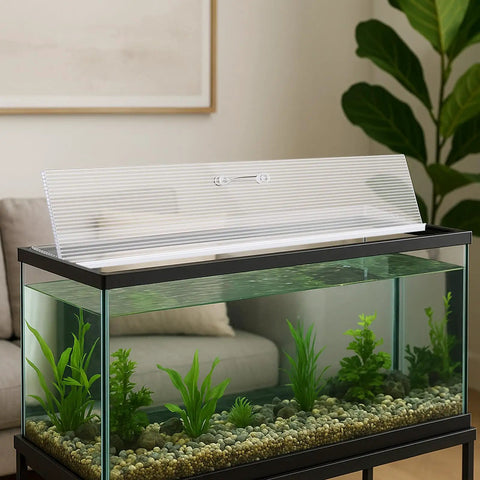 Durable Polycarbonate Aquarium Canopy Set For 20, 29, And 37 Gallon Tanks Clear Fish Tank Lid Without Center Brace 29 X 11.38 X 0.24 Inches Easy Top Access Crack Resistant Keeps Heat In And Pets Out