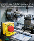 Red Emergency Stop Push Button Switch With Weatherproof Enclosure 1NC 10A 660V on industrial lathe control panel