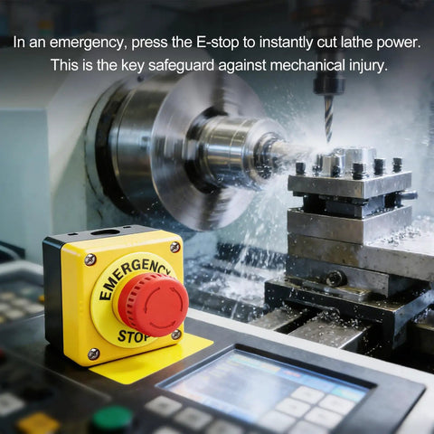 Red Emergency Stop Push Button Switch With Weatherproof Enclosure 1NC 10A 660V on industrial lathe control panel