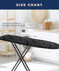 Beefed Up Extra Thick Ironing Board Cover And Pad With Heavy Duty Padded Layers Non Stick Scorch And Stain Resistant Silver Coated Surface Standard 15x54 With Elasticized Edges Black Pure Cotton Eco Friendly Non Toxic shown on ironing board size chart