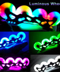Glow In The Dark Inline Skate Wheels 76mm And 80mm With ABEC 9 Bearings For Indoor And Outdoor Use 4 Pack In Blue glowing in dark