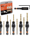 12 Piece Countersink Drill Bit Set With Adjustable Countersink And Pilot Hole Bits, Magnetic Extension Bit Holder, Sizes 4 Through 12, Pro Grade Woodworking Kit With Easy Storage Box