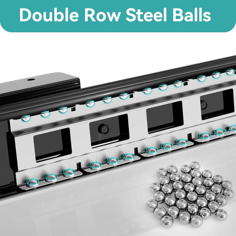 Close-up of Beefy Undermount Drawer Slides 260 Lb Load Capacity 16 Inch 1 Pair Full Extension Ball Bearing Concealed Bottom Mount