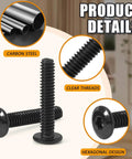 30 Pack Flat Head Allen Bolts For Furniture With One Quarter Twenty Thread And One Quarter Inch Length Black Carbon Steel Socket Cap Screws