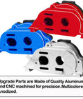 Aluminum Motor Mount Gear Cover Upgrade Kit For 1/10 Granite, Senton, Vorteks, And Big Rock 3S BLX Mega 550, Plus 1/8 Typhon 3S BLX Mega 550 RC Trucks Red anodized parts