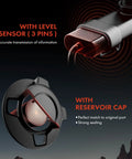 Close-up of sensor and cap for Heavy Duty Engine Coolant Reservoir With Caps And Sensor For Volvo VNL VHD VNM Trucks 2008 To 2024 And Mack