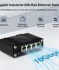 4-Port Gigabit PoE Plus Switch With SFP, 120W Total PoE Budget, 12-48VDC Wide Input, built-in booster, DIN rail mount, industrial use