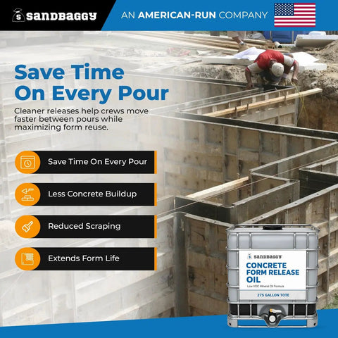 Heavy Hitter Concrete Form Release Agent And No Mess Form Oil For Top Shelf Finishes keeps poured walls sliding off cleanly in two 275 gallon totes.