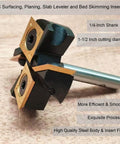 Slab Surfacing Router Bit With One Quarter Inch Shank And One And A Half Inch Cutting Diameter Two Plus Two Flutes ATS Coated