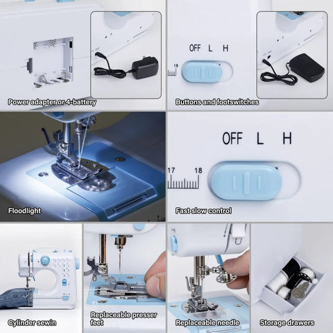 Beginner Sewing Machine Kit With Extension Table And 12 Built In Stitches Included Needles And Thread Set Totally Easy Starter Kit