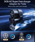 Premium 2In1 Ccs And J1772 To Tesla Charging Adapter for fast charging, showcasing dual port connectors and robust design.