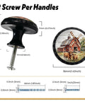 Straight Up Rustic Charm Four Pack Highland Cow Crystal Glass Round Cabinet Knobs Drawer Pulls with measurements and details.