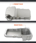 Front and rear view of Aluminum Oil Pan Kit Replacement For GM Muscle Cars And Classic Trucks LS Gen III And Gen IV V8 Engines 4.8L 5.3L 5.7L 6.0L 6.2L 1955 To 1987 Beefed-Up Aluminum Build Reduces Oil Consumption And Engine Overheating