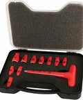 Open case of Insulated 1/4 Inch T-Handle Socket Set, 11 Piece Beefy Kit with sockets and T-handle displayed