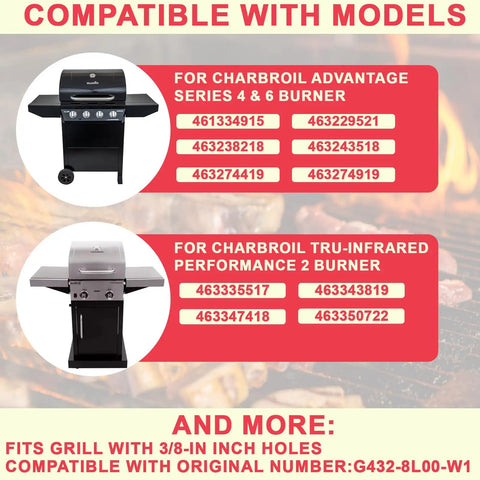 Lid Temperature Gauge Replacement For Grill Thermometer G432-8L00-W1 Easy Swap For 4 And 6 Burner Advantage Series Grills 2015 And Newer And Tru Infrared 2 Burner Models With Three Eighths Inch Hole, gauge compatibility chart