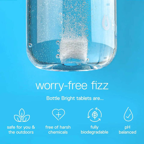 Cleaning Tablets For Stainless Steel Water Bottles And Tumblers Pack Of 12 dissolving in water, eco-friendly, safe for bottles