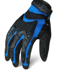 Motor Impact Work Glove With TPR Impact Protection And Anti Vibration Palm Pads, Grip Ready Exo Series Hand Safety Glove, Size XL, Black And Blue