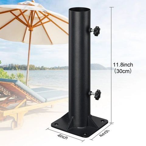 Ultra Stable Stainless Steel Umbrella Tube Base For Outdoor Deck Patio 0.68 To 1.81 Inch Tube Fit Heavy Duty, beach background
