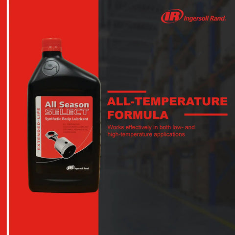 All Season Select Synthetic Lubricant For Reciprocating Compressors All Temperature Blend 1L Bottle Extends Life