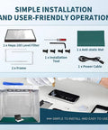 Triple Fan Laminar Flow Hood Boasts Hella Quiet Operation And Badass Aluminum Frame For A Sweet Clean Bench Experience Perfect For Phone Repair Or Lab Work Demanding Zero Dust And Killer Results. Kit includes HEPA filter, installation tool, frames, and cables.