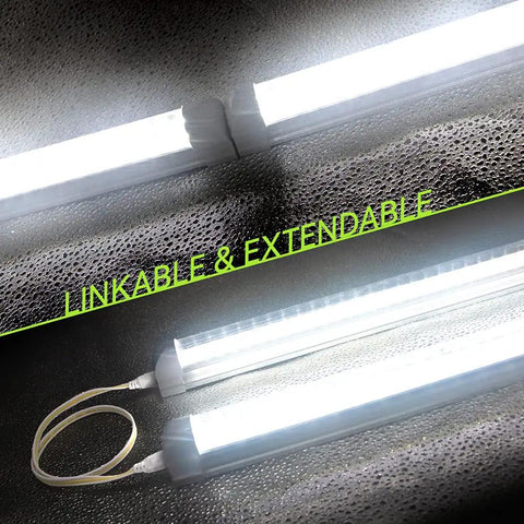 2 Foot V Shaped LED Shop Light 5000K 20W 2500lm Daylight, Ultra Bright, Linkable Utility Ceiling Lighting, Pack of 6