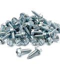 100 Pack License Plate Screws For Front And Rear Plates And Frames, Rust Resistant, Size 14, Three Quarter Inch Long, Zinc Clear Finish