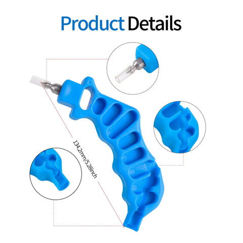 2 Pack Drip Irrigation Hole Punch Tool Set For 16 20 25 32 mm PE Tubing, ergonomic handle, blue color, dual 3 mm punch