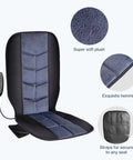 Back Massager Chair Pad With Heat, 10 Vibrating Motors for Office Chair and Home Use, detail of soft fabric and secure straps