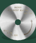 HSS Saw Blade 2 Inch Mini Circular Blade With 0.5mm Kerf And 100 Teeth For Precise Miter Cuts And Off Saw Work, Five Pack shown front view with rotation arrow and max 19,000 RPM marking.