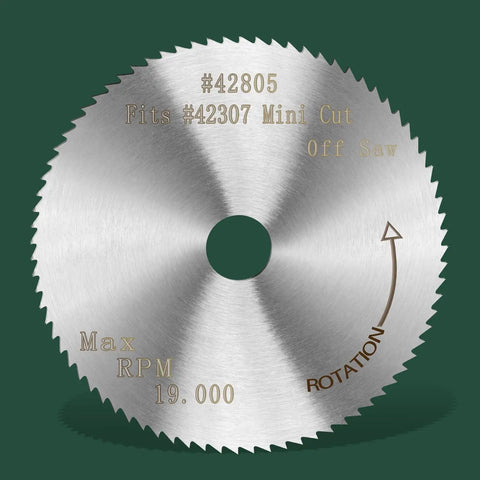 HSS Saw Blade 2 Inch Mini Circular Blade With 0.5mm Kerf And 100 Teeth For Precise Miter Cuts And Off Saw Work, Five Pack shown front view with rotation arrow and max 19,000 RPM marking.