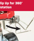 Platform Impact Sprinkler showing metal components for 360 degree automatic rotation, close-up of adjustable mechanism
