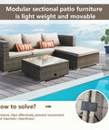 Patio with wicker sectional showing 12 Pack Outdoor Patio Furniture Clips For Wicker Sectionals And Sofas Keeps Your Lounge Set From Slipping Rattan Connector Clamps And Chair Fasteners In Black