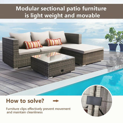 Patio with wicker sectional showing 12 Pack Outdoor Patio Furniture Clips For Wicker Sectionals And Sofas Keeps Your Lounge Set From Slipping Rattan Connector Clamps And Chair Fasteners In Black