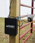 Heavy Duty Battery Box Kit For Vehicular Swing Gates And Deer Feeders Holds Two 12V Power Packs with post mount setup and wires.