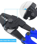 Close-up of the Heavy Duty 24 Inch All In One Hand Crimping And Cutting Tool showing cutting mechanism and steel construction.