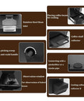 Image showing features of Real Deal High Efficiency Automatic Electric Coffee Bean Roaster Machine with smoke filter and cooling.