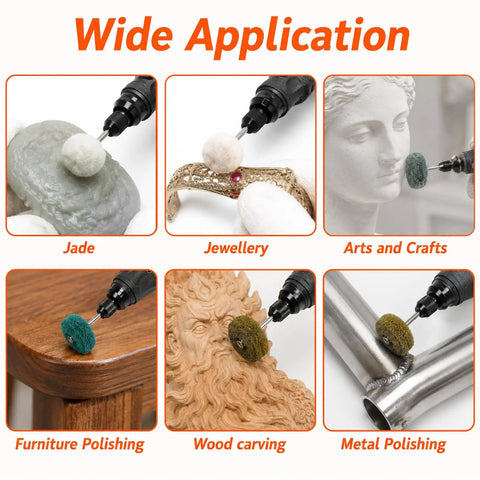 90 Piece Buffing And Polishing Wheel Set For Rotary Tools, polishing jade, jewelry, sculpture, wood, and metal with wheels