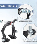 Close-up of Aluminum Alloy Caliper Brake Set With Front And Rear Cables And Pads For Rim Brakes On Mountain Hybrid BMX And Cruiser Bikes