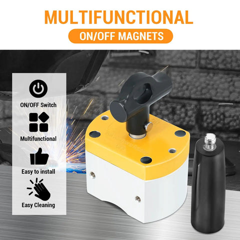 600 Lb On Off Switch Magnetic Holder For Welding And Lifting, heavy-duty base with multifunctional on/off magnets