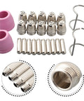 Premium Plasma Cutter Torch Consumables Kit For Cut60 And Lgk60 Machines Fits Ag60 SG55 Wsd60 Torches, includes tips, electrodes, and nozzles.