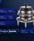 Wheel Bearing Hub Assembly 512326 Direct Fit OE Quality With ABS Sensor For Hyundai Santa Fe Veracruz Santa Fe Sport Santa Fe XL And Kia Sorento 2011 To 2015 5 Lug Rear Axle with dimension details