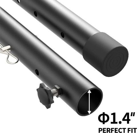 4 Pack Folding Table Leg Extenders For Adjustable Desk Height, Heavy Duty Steel Risers, close-up of adjustable locking mechanisms